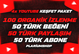 ⭐GARANTİLİ ⭐ 4X YOUTUBE GERÇEK KEŞFET PAKETİ