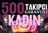 ⭐️[GARANTİLİ]⭐️500 INSTAGRAM KADIN TAKİPÇİ⭐️