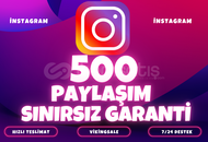⭐️ [GARANTİLİ] 500 İNSTAGRAM PAYLAŞIM ⭐