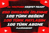 ⭐GARANTİLİ ⭐ 4X YOUTUBE GERÇEK KEŞFET PAKETİ 2