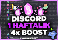 ⭐️[GARANTİLİ] DİSCORD 1 HAFTALIK 4X BOOST⭐️