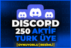 ⭐[GARANTİLİ] DİSCORD 7/24 AKTİF 250 TÜRK ÜYE⭐