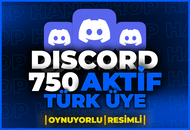 ⭐[%100 TÜRK] DİSCORD 750 AKTİF ÜYE GARANTİLİ