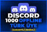 ⭐[%100 TÜRK] DİSCORD 1000 OFFLİNE ÜYE GARANTİLİ