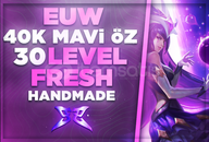 ⭐(GARANTİLİ) EUW 40K+ ÖZ 30 LEVEL FRES UNRANKED⭐