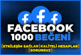 ⭐[GARANTİLİ] FACEBOOK 1000 GERÇEK BEĞENİ⭐