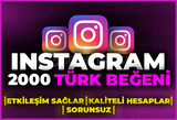 ⭐[GARANTİLİ] INSTAGRAM 2000 GERÇEK TÜRK BEĞENİ