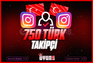 ⭐[Garantili] İnstagram 750 Türk Takipçi⭐