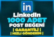 ⭐[GARANTİLİ] LİNKEDİN 1000 ADET KALİTELİ BEĞENİ