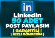 ⭐[GARANTİLİ] LİNKEDİN 50 ADET KALİTELİ PAYLAŞIM