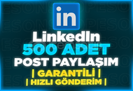 ⭐[GARANTİLİ] LİNKEDİN 500 ADET KALİTE PAYLAŞIM