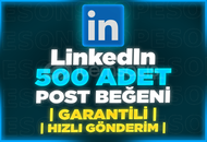⭐[GARANTİLİ] LİNKEDİN 500 ADET KALİTELİ BEĞENİ⭐