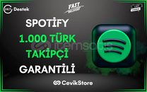 ⭐[GARANTİLİ] SPOTİFY 1.000 GERÇEK TÜRK TAKİPÇİ⭐