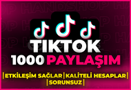 ⭐[GARANTİLİ] TİKTOK 1000 GERÇEK PAYLAŞIM⭐
