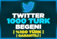 ⭐(GARANTİLİ) TWİTTER 1.000 TÜRK BEĞENİ⭐