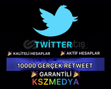 (GARANTİLİ) Twitter 10000 Gerçek Retweet 