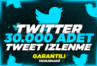 [Garantili] Twitter 30.000 Tweet İzlenme 