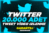[Garantili] Twitter 20.000 Tweet Video İzlenme 