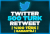 ⭐(GARANTİLİ) TWİTTER 500 TÜRK RETWEET⭐