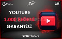 ⭐️[GARANTİLİ] YOUTUBE 1.000 BEĞENİ⭐️
