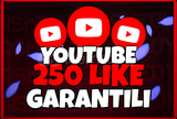 ⭐[GARANTİLİ] YOUTUBE 250 GERÇEK BEĞENİ !