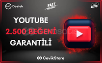 ⭐️[GARANTİLİ] YOUTUBE 2.500 BEĞENİ⭐️