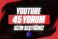 ⭐[GARANTİLİ] Youtube Sizin Seçtiğiniz 45 Yorum