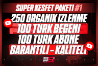 ⭐GARANTILI⭐ YOUTUBE SUPER KESFET PAKETİ