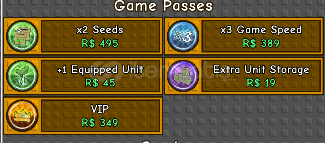 Garden Tower Defense Bütün Gamepassler Garden Tower Defense Bütün Gamepassler