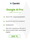 Gemini Pro - Kişisel Hesabınıza Yıllık Üyelik