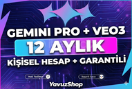 Gemini Pro + Veo 3 – 12 Ay Kişisel | Garantili
