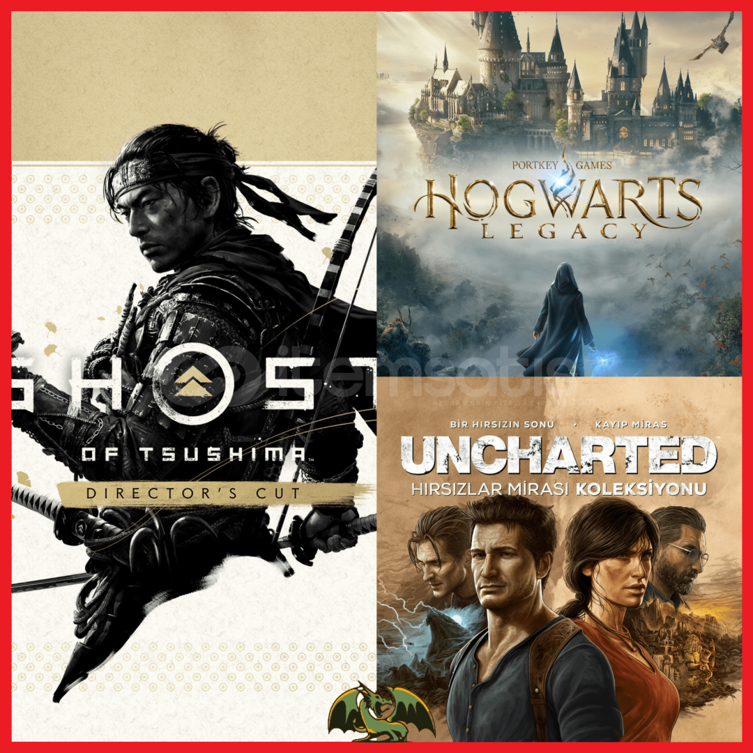 Ghost of Tsushima + Hogwarts + Uncharted Ghost of Tsushima + Hogwarts + Uncharted