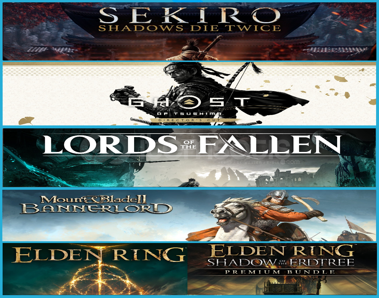 Sekiro + Ghost + Lords + MB2 + Elden R. Sekiro + Ghost + Lords + MB2 + Elden R.