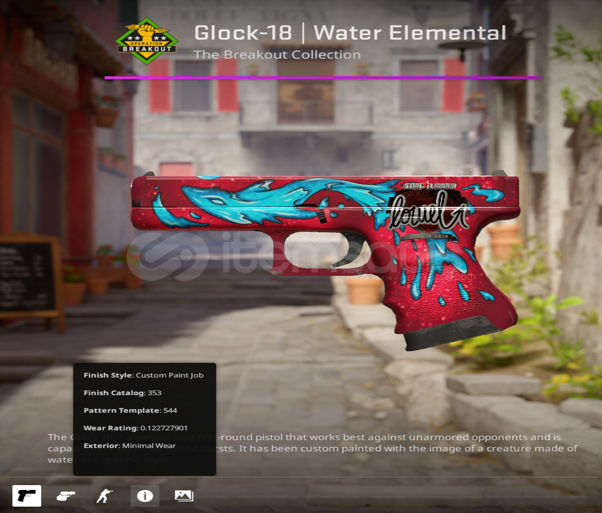 Glock-18 Water Elemental (Minimal Wear) Glock-18 Water Elemental (Minimal Wear)