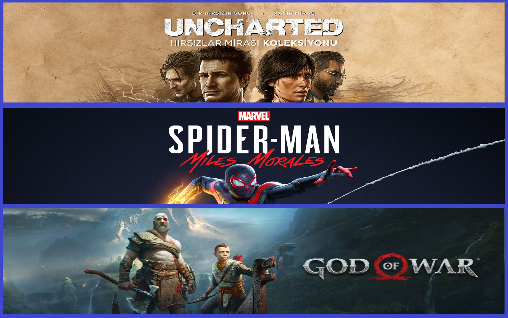 God Of War + Miles Morales + Uncharted God Of War + Miles Morales + Uncharted