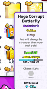 Golden Shiny Huge Corrupt Butterfly