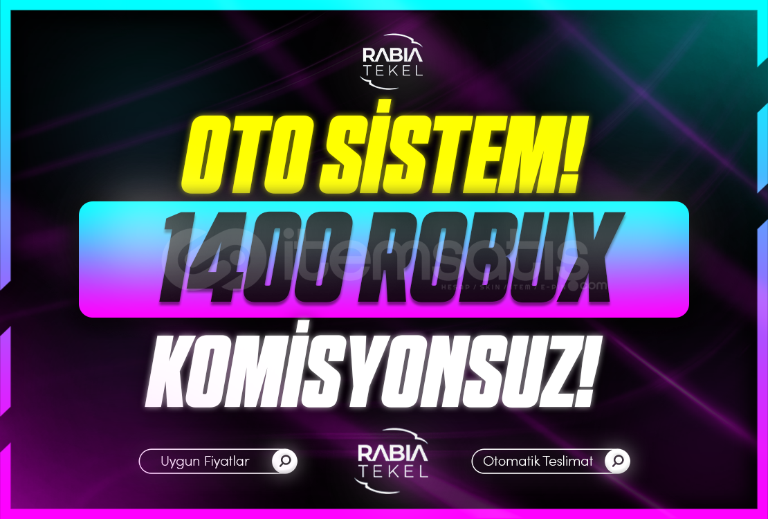 ⭐Gönderim⚡Sistemli 1400 Robux Komisyonsuz ⭐Gönderim⚡Sistemli 1400 Robux Komisyonsuz