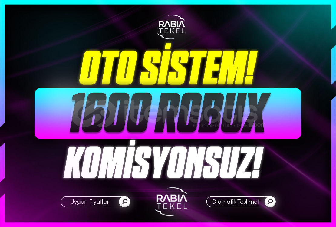 ⭐Gönderim⚡Sistemli 1600 Robux Komisyonsuz ⭐Gönderim⚡Sistemli 1600 Robux Komisyonsuz