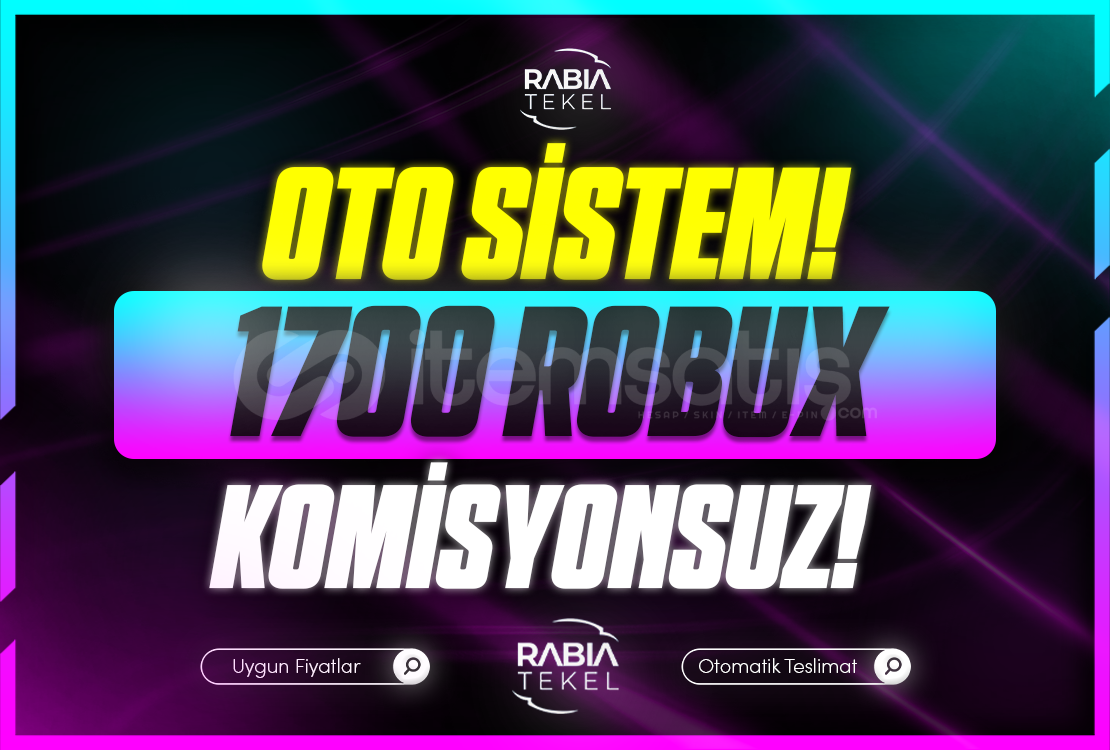 ⭐Gönderim⚡Sistemli 1700 Robux Komisyonsuz ⭐Gönderim⚡Sistemli 1700 Robux Komisyonsuz