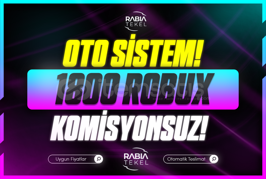 ⭐Gönderim⚡Sistemli 1800 Robux Komisyonsuz ⭐Gönderim⚡Sistemli 1800 Robux Komisyonsuz