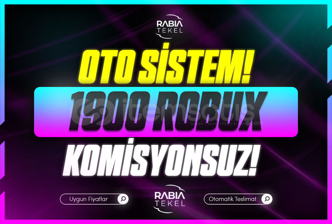 ⭐Gönderim⚡Sistemli 1900 Robux Komisyonsuz ⭐Gönderim⚡Sistemli 1900 Robux Komisyonsuz