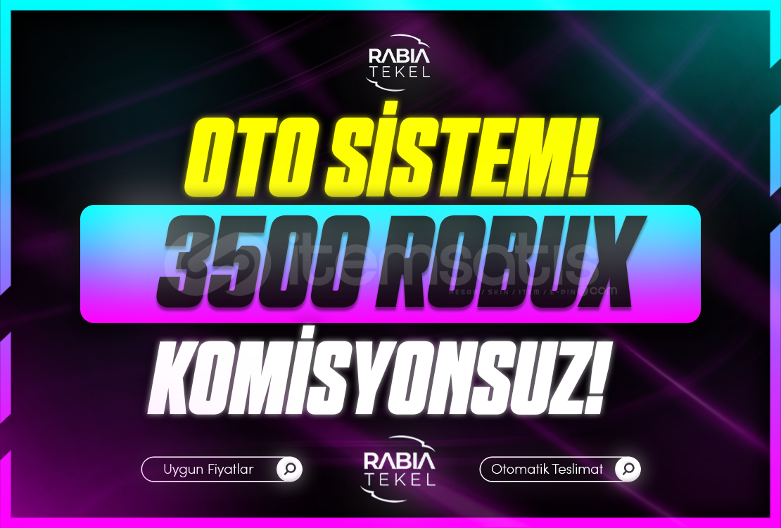 ⭐Gönderim⚡Sistemli 3500 Robux Komisyonsuz ⭐Gönderim⚡Sistemli 3500 Robux Komisyonsuz