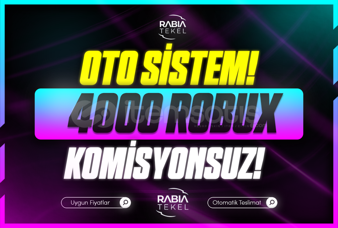 ⭐Gönderim⚡Sistemli 4000 Robux Komisyonsuz ⭐Gönderim⚡Sistemli 4000 Robux Komisyonsuz