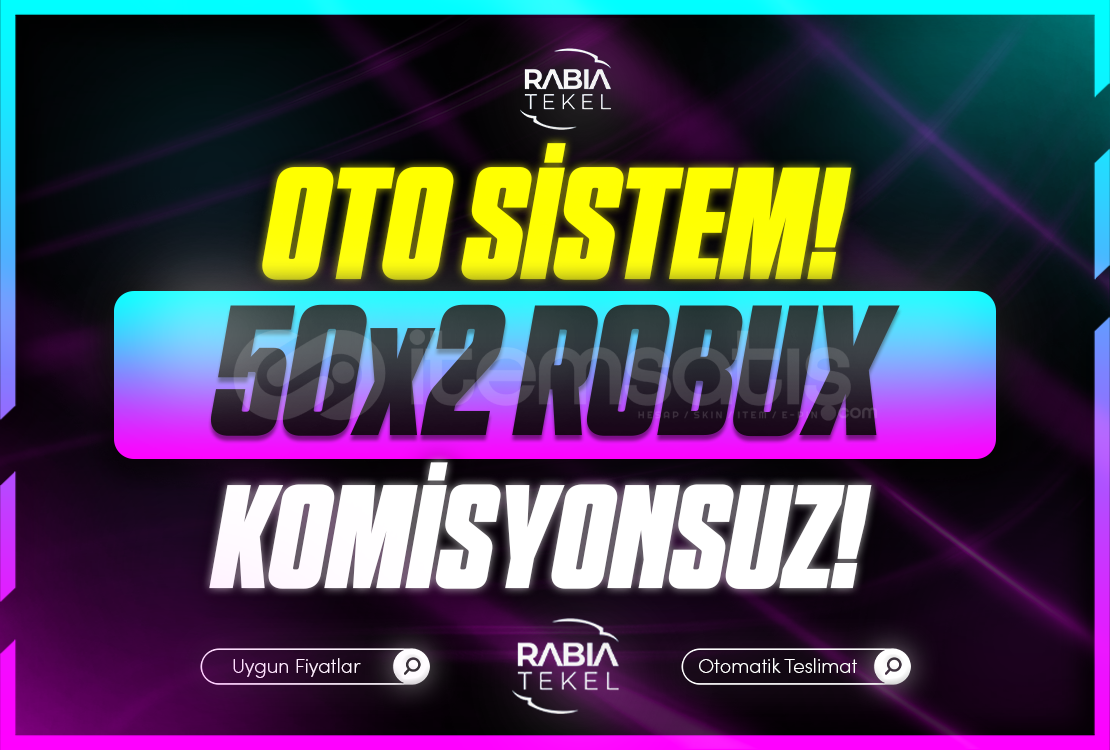 ⭐Gönderim⚡Sistemli 50x2 Robux Komisyonsuz ⭐Gönderim⚡Sistemli 50x2 Robux Komisyonsuz