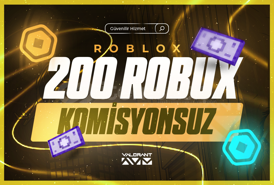 GÖNDERİM❤️SİSTEMLİ Komisyonsuz 200 Robux GÖNDERİM❤️SİSTEMLİ Komisyonsuz 200 Robux