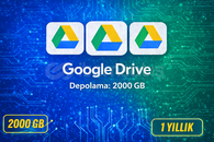 Google Drive 2000 GB 1 Yıllık Depolama Alanı