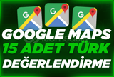 ⭐GOOGLE MAPS 15 TÜRK YORUM | KALİTELİ⭐