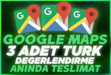 ⭐Google Maps 3 Adet Türk Yorumu | Anında Teslim