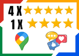 Google Maps 4X 5 yıldız 1X 4 yıldız yorum 
