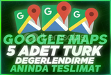 ⭐Google Maps 5 Adet Türk Yorumu | Anında Teslim